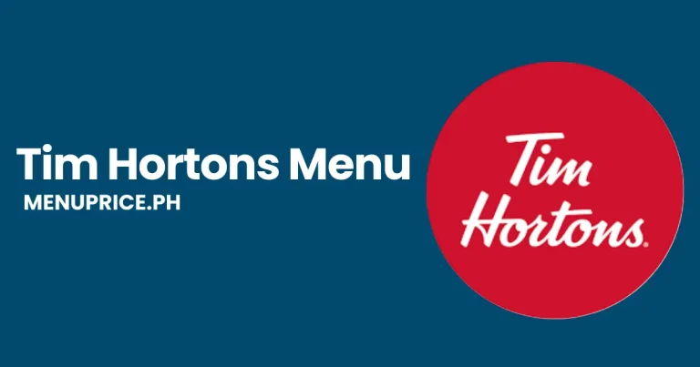 Tim Hortons Menu Price 2024